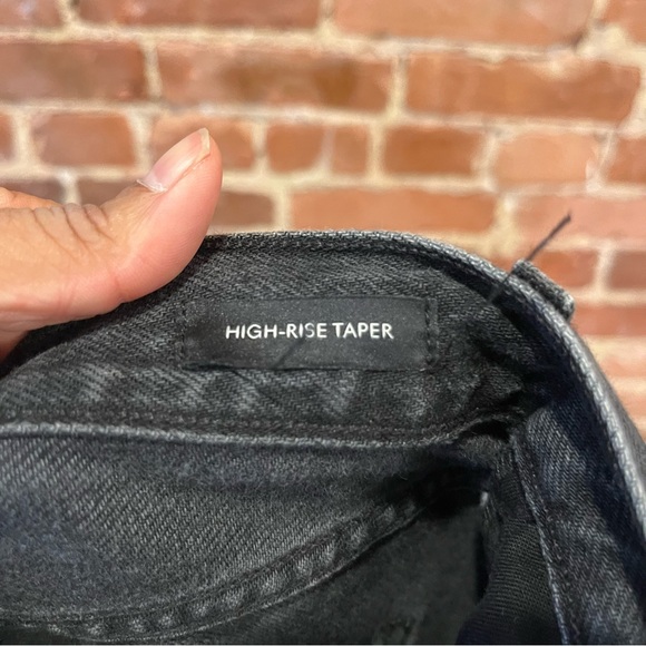 Talula x Agolde High-Rise Taper Jeans Washed Black Button Fly Size 26 - Picture 8 of 10
